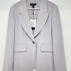 New St. John platinum silk lined blazer black label sz 14